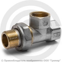 Тройник латунный ВР-Накидная гайка Ду-15 (1/2") никель Aquasfera Тройник латунный ВР-Накидная гайка Ду-15 (1/2") никель Aquasfera