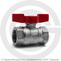 Кран латунный Ду-32 (1 1/4") Ру-35 ВР (ВН) никель полнопроходной бабочка Giacomini R951 Кран латунный Ду-32 (1 1/4") Ру-35 ВР (ВН) никель полнопроходной бабочка Giacomini R951