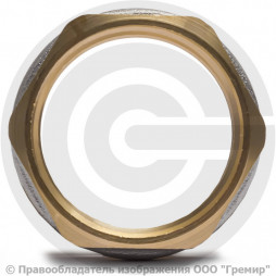 Контргайка латунная реборда ВР (ВН) Ду-20 (3/4") никель Aquasfera