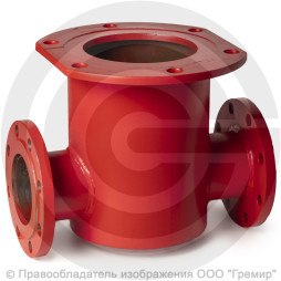 Подставка пожарная двойная фланцевая ППДФ стальная Ду 125-125 Ру-10 КЗСД