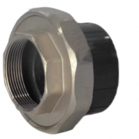 Муфта ПВХ серая под клеевое соединение разъемная Дн 63х2" НР Aquaviva AQVBND63M Муфта ПВХ серая под клеевое соединение разъемная Дн 63х2" НР Aquaviva AQVBND63M