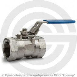 Кран нержавеющий AISI 316 (CF8M) Ду-40 (1 1/2") Ру-63 ВР (ВН) муфтовый полнопроходной АДЛ BV16