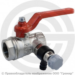 Кран латунный со спускником Ду-20 (3/4") Ру-25 ВР (ВН) никель полнопроходной рычаг Itap Ideal 115