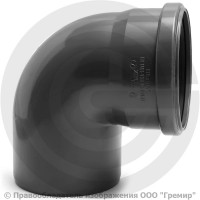 Отвод НПВХ (ПВХ) с раструбом серый Дн 50 87гр б/нап в/к ТУ 6-49-33-92 Хемкор Отвод НПВХ (ПВХ) с раструбом серый Дн 50 87гр б/нап в/к ТУ 6-49-33-92 Хемкор