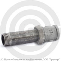 Сгон в сборе стальной L=110мм Ду-15 (1/2") в комплекте с чугунной муфтой и контргайкой КАЗ Сгон в сборе стальной L=110мм Ду-15 (1/2") в комплекте с чугунной муфтой и контргайкой КАЗ