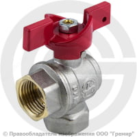 Кран латунный угловой Ду-15 (1/2") Ру-40 ВР (ВН) муфтовый никель полнопроходной бабочка Aquasfera Euro 1008 Кран латунный угловой Ду-15 (1/2") Ру-40 ВР (ВН) муфтовый никель полнопроходной бабочка Aquasfera Euro 1008