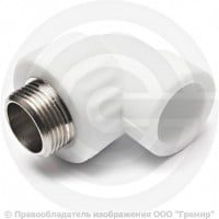 Угольник PP-R комбинированный белый НР (НАР) Дн 32-1" RTP (РосТурПласт) Угольник PP-R комбинированный белый НР (НАР) Дн 32-1" RTP (РосТурПласт)