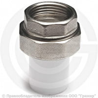 Муфта PP-R комбинированная разъемная белая ВР (ВН) Дн 25-3/4" Ру-25 VALFEX Муфта PP-R комбинированная разъемная белая ВР (ВН) Дн 25-3/4" Ру-25 VALFEX