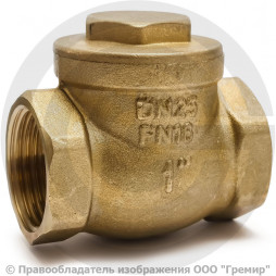 Клапан обратный поворотный латунный Ду-32 (1 1/4") Ру-16 ВР (ВН) (Т<110°С) латунь N6 Giacomini