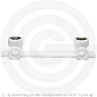 Угольник двойной PP-R комбинированный ВР (ВН) Дн 20-1/2" с креплением Pro Aqua