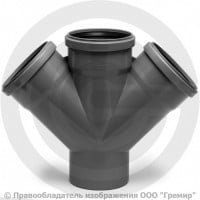 Крестовина PP-H одноплоскостная серый Дн 110-110-110 45гр б/нап в/к VALFEX Крестовина PP-H одноплоскостная серый Дн 110-110-110 45гр б/нап в/к VALFEX