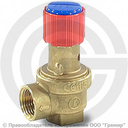 Клапан предохранительный пружинный латунный Ду 32-32 (G1 1/4"-G1 1/4") ВР (ВН) Рср=3.5бар (Т<110°С) R140 Giacomini