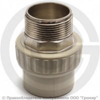 Муфта PP-R комбинированная под ключ серая НР (НАР) Дн 50-1 1/2" Pro Aqua Муфта PP-R комбинированная под ключ серая НР (НАР) Дн 50-1 1/2" Pro Aqua