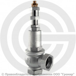 Клапан предохранительный регулируемый латунный Ду-40 (1 1/2") ВР (ВН) Рср=1-12бар (Т<150°С) VT.1831.N Valtec