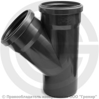 Тройник НПВХ (ПВХ) с раструбом серый Дн 110-110 45гр б/нап в/к ТУ 6-49-33-92 Хемкор Тройник НПВХ (ПВХ) с раструбом серый Дн 110-110 45гр б/нап в/к ТУ 6-49-33-92 Хемкор