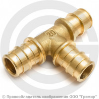 Тройник латунный для PE-X труб Дн 32 РОС Тройник латунный для PE-X труб Дн 32 РОС