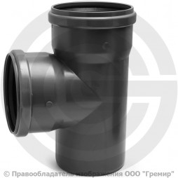 Тройник НПВХ (ПВХ) с раструбом серый Дн 110-110 87гр б/нап в/к Хемкор