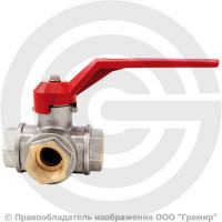 Кран латунный трехходовой L-образный Ду-15 (1/2") Ру-25 ВР (ВН) никель рычаг Itap Ideal 128 Кран латунный трехходовой L-образный Ду-15 (1/2") Ру-25 ВР (ВН) никель рычаг Itap Ideal 128