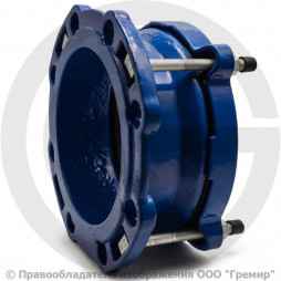 Муфта чугунная соединительная для ПЭ труб Ду-100 (Дн 110-110) Ру-16 L=105мм ПФРК-Е