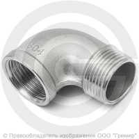 Отвод резьбовой (угольник) нержавеющий AISI 316 НР-ВР (НАР-ВН) Ду-20 (3/4") Отвод резьбовой (угольник) нержавеющий AISI 316 НР-ВР (НАР-ВН) Ду-20 (3/4")