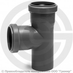 Тройник PP-H серый Дн 40-40 67гр б/нап в/к Ostendorf HT HTEA