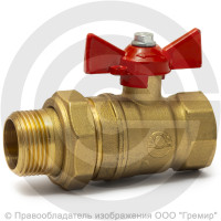 Кран латунный Ду-32 (1 1/4") Ру-40 ВР-"Американка" бабочка VALFEX 11Б27фт1М Кран латунный Ду-32 (1 1/4") Ру-40 ВР-"Американка" бабочка VALFEX 11Б27фт1М