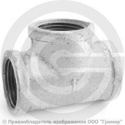 Тройник чугунный оцинкованный ВР (ВН) Ду 25 (1")