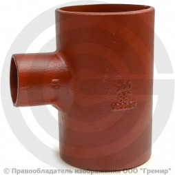 Тройник чугунный безраструбный SML Ду 125-100 88гр Китай