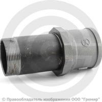 Сгон в сборе стальной L=180мм Ду-100 (4") с чугунной муфтой и контргайкой КАЗ Сгон в сборе стальной L=180мм Ду-100 (4") с чугунной муфтой и контргайкой КАЗ