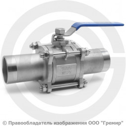 Кран нержавеющий AISI 316 (CF8M) трехсоставной под приварку Ду-50 (2") Ру-40 NK-BE50/6