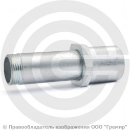 Сгон в сборе стальной оцинкованный L=110мм Ду-15 (1/2") в комплекте с чугунной муфтой и контргайкой КАЗ