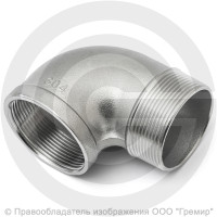 Отвод резьбовой (угольник) нержавеющий AISI 316 НР-ВР (НАР-ВН) Ду-50 (2") Отвод резьбовой (угольник) нержавеющий AISI 316 НР-ВР (НАР-ВН) Ду-50 (2")