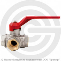 Кран латунный трехходовой L-образный Ду-50 (2") Ру-25 ВР (ВН) никель рычаг Itap Ideal 128 Кран латунный трехходовой L-образный Ду-50 (2") Ру-25 ВР (ВН) никель рычаг Itap Ideal 128