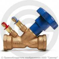 Клапан балансировочный ручной бронзовый муфтовый Ду-25 Ру-25 ВР (ВН) Kvs=6.6м3/ч с измерительными ниппелями серии VIR9505 АДЛ Клапан балансировочный ручной бронзовый муфтовый Ду-25 Ру-25 ВР (ВН) Kvs=6.6м3/ч с измерительными ниппелями серии VIR9505 АДЛ