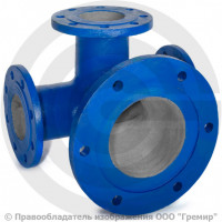 Тройник с пожарной подставкой фланцевый ППТФ Ду 200-200 (L=500-300) ВЧШГ с ЦПП цинк+AL ГОСТ ISO 2531-2012 Тройник с пожарной подставкой фланцевый ППТФ Ду 200-200 (L=500-300) ВЧШГ с ЦПП цинк+AL ГОСТ ISO 2531-2012