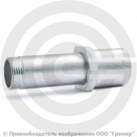 Сгон в сборе стальной оцинкованный L=130мм Ду-25 (1") в комплекте с чугунной муфтой и контргайкой КАЗ Сгон в сборе стальной оцинкованный L=130мм Ду-25 (1") в комплекте с чугунной муфтой и контргайкой КАЗ