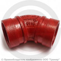 Отвод (колено) 45 градусов под муфту грувлок Ду-65 (Дн 76) Ру-25 XGQT04 Отвод (колено) 45 градусов под муфту грувлок Ду-65 (Дн 76) Ру-25 XGQT04