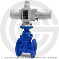 Задвижка чугунная фланцевая Ду-65 Ру-16 (Т<150°С) 30ч939р с электроприводом (380 В)