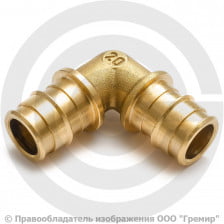 Угольник латунный для PE-X труб Дн 40 90гр РОС