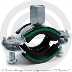 Хомут крепежный оцинкованный с резиновой прокладкой (Дн 16-18) (3/8") М8/М10 б/к Mupro Optimal