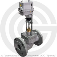 Клапан регулирующий двухходовой чугунный фланцевый Ду-50 Ру-16 Kvy=40 м3/ч с электроприводом Regada ST mini 220В без датчика 25ч945нж Энерготехномаш