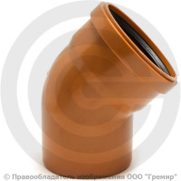 Отвод НПВХ (ПВХ) с раструбом коричневый Дн 110 45гр б/нап в/к Aquaviva Отвод НПВХ (ПВХ) с раструбом коричневый Дн 110 45гр б/нап в/к Aquaviva