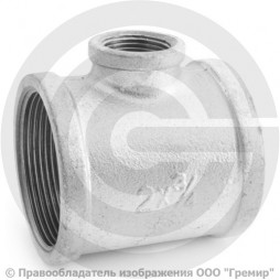 Тройник переходной чугунный оцинкованный ВР (ВН) Ду 50-20 (2"-3/4")