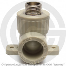 Водорозетка PP-R серая НР (НАР) Дн 25-3/4" 90гр Pro Aqua