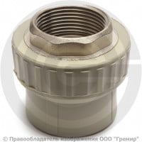 Муфта PP-R комбинированная под ключ серая ВР (ВН) Дн 110-4" VALFEX Муфта PP-R комбинированная под ключ серая ВР (ВН) Дн 110-4" VALFEX