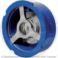 Клапан обратный осевой чугунный межфланцевый Ду-125 Ру-16 (Т<100°С) диск сталь NVD-802R Ридан Клапан обратный осевой чугунный межфланцевый Ду-125 Ру-16 (Т<100°С) диск сталь NVD-802R Ридан