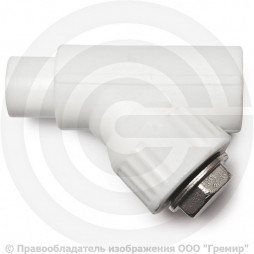 Фильтр PP-R сетчатый серый Дн 32 45гр внутренняя-наружная пайка VALFEX