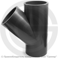 Тройник ПВХ клеевой серый Дн 110 45гр Ру-16 напорный Aquaviva Тройник ПВХ клеевой серый Дн 110 45гр Ру-16 напорный Aquaviva