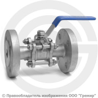Кран нержавеющий AISI 304 (CF8) трехсоставной фланцевый Ду-20 (3/4") Ру-64 NK-BF20/4
