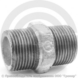 Ниппель чугунный оцинкованный НР (НАР) Ду 20 (3/4")